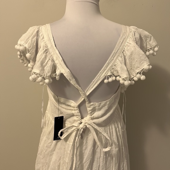 Lulus Chasing Summer White Swiss Dot Tie Back Maxi Dress - Picture 6 of 10